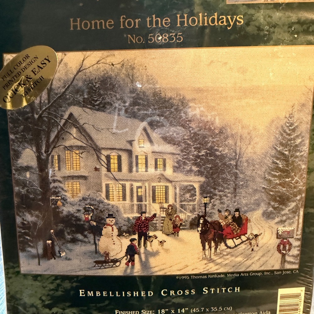Thomas Kinkade Cross Stitch Kit Home for the Holidays 50835 Candamar Designs New